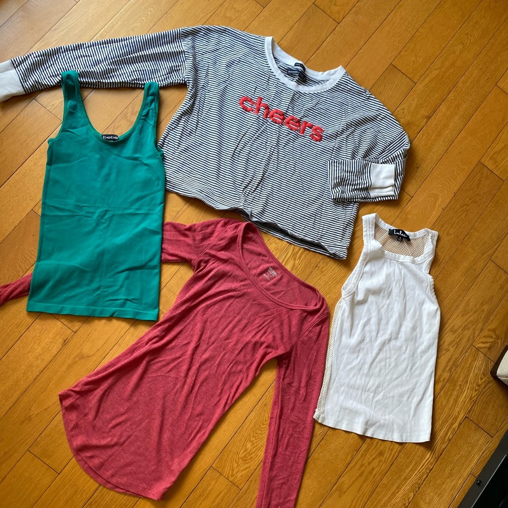 5pc shirts and joggers size XS, S, and M